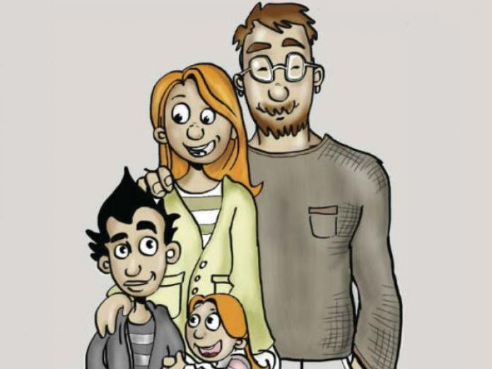 Tegning af en familie